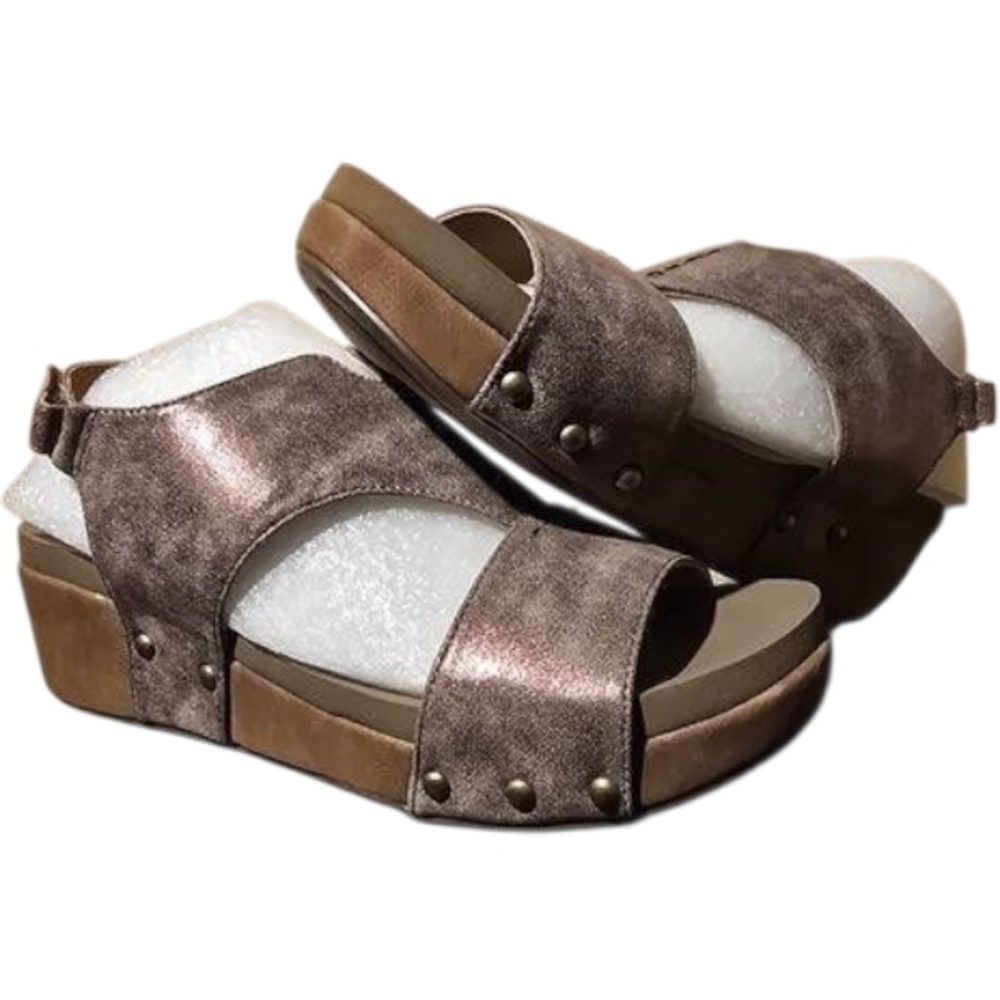 Corkys Boutique Wedge Brown Sandals, Size 10
